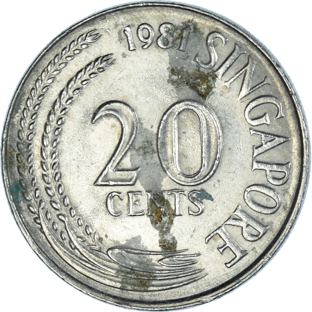Moneda, Singapur, 20 Cents, 1981