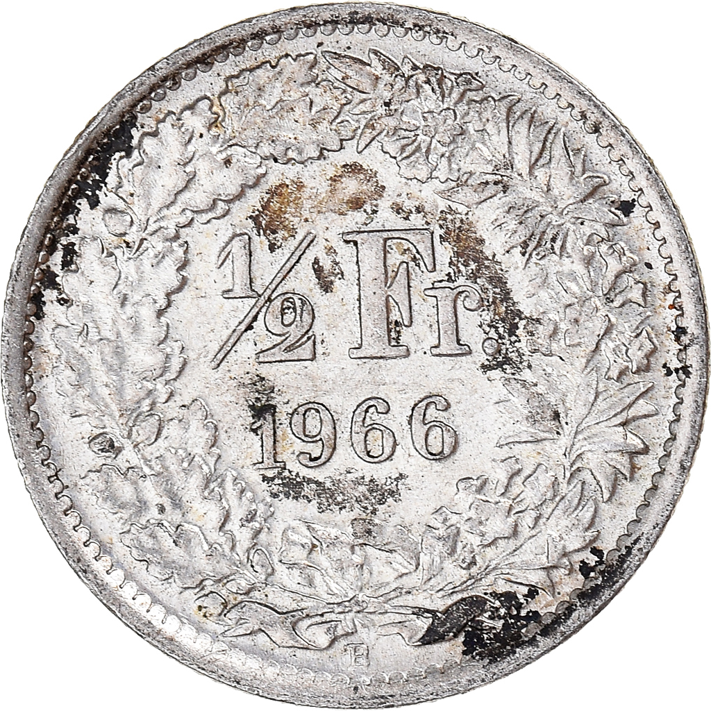 Moneda, Suiza, 1/2 Franc, 1966