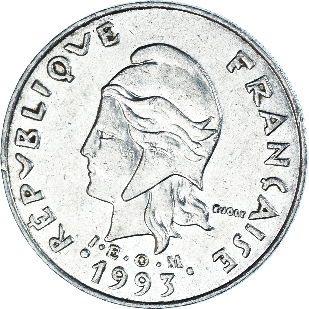 Moneda, Polinesia francesa, 20 Francs, 1993