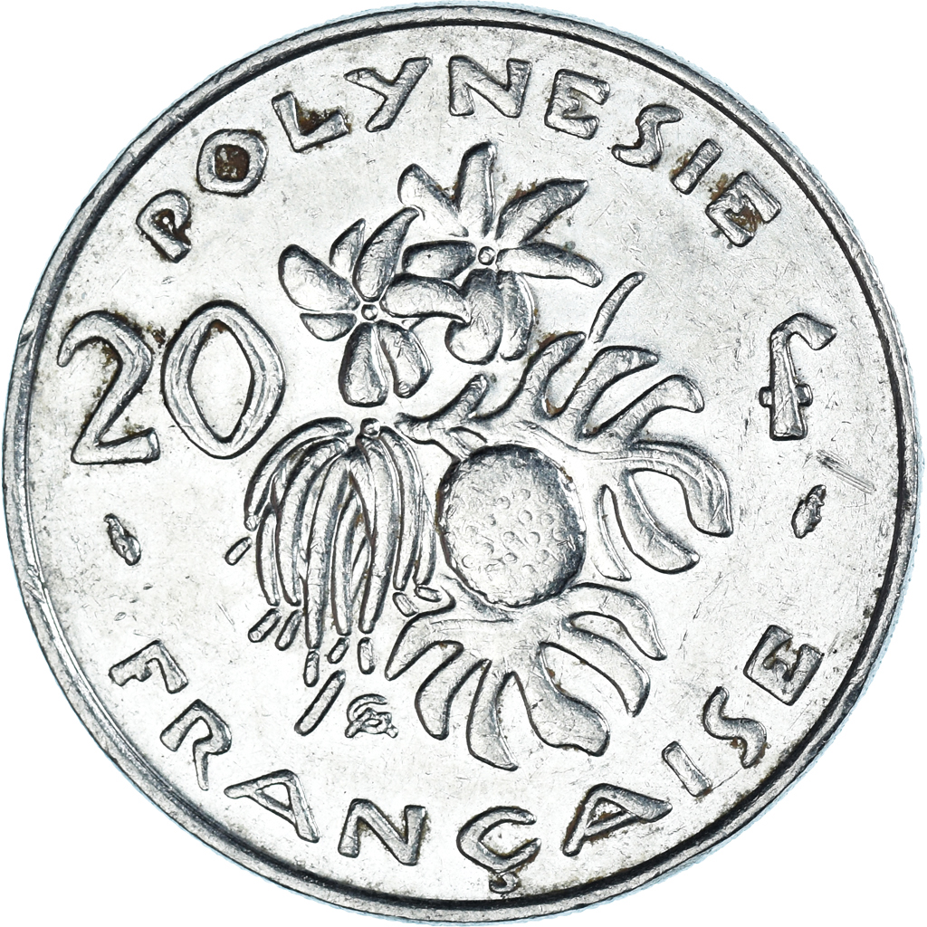 Moneda, Polinesia francesa, 20 Francs, 1993