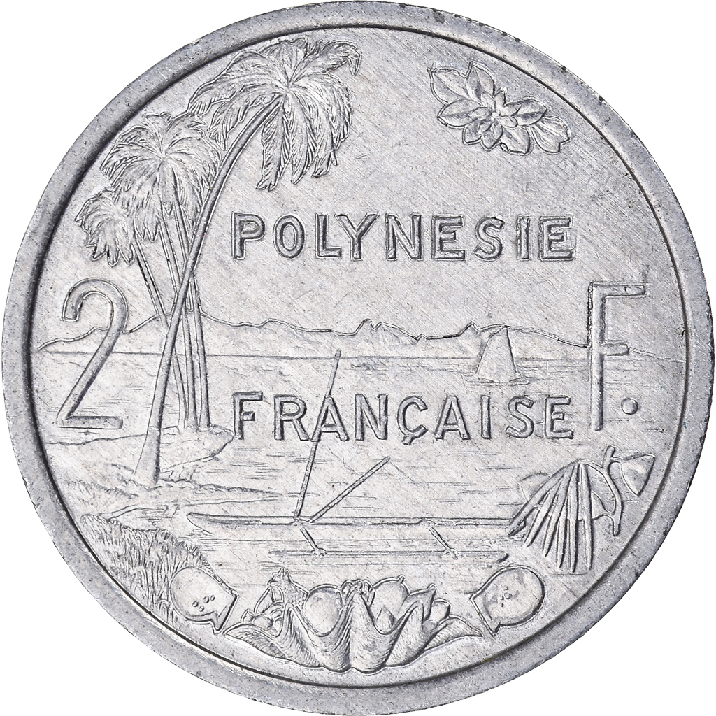 Moneda, Polinesia francesa, 2 Francs, 1998