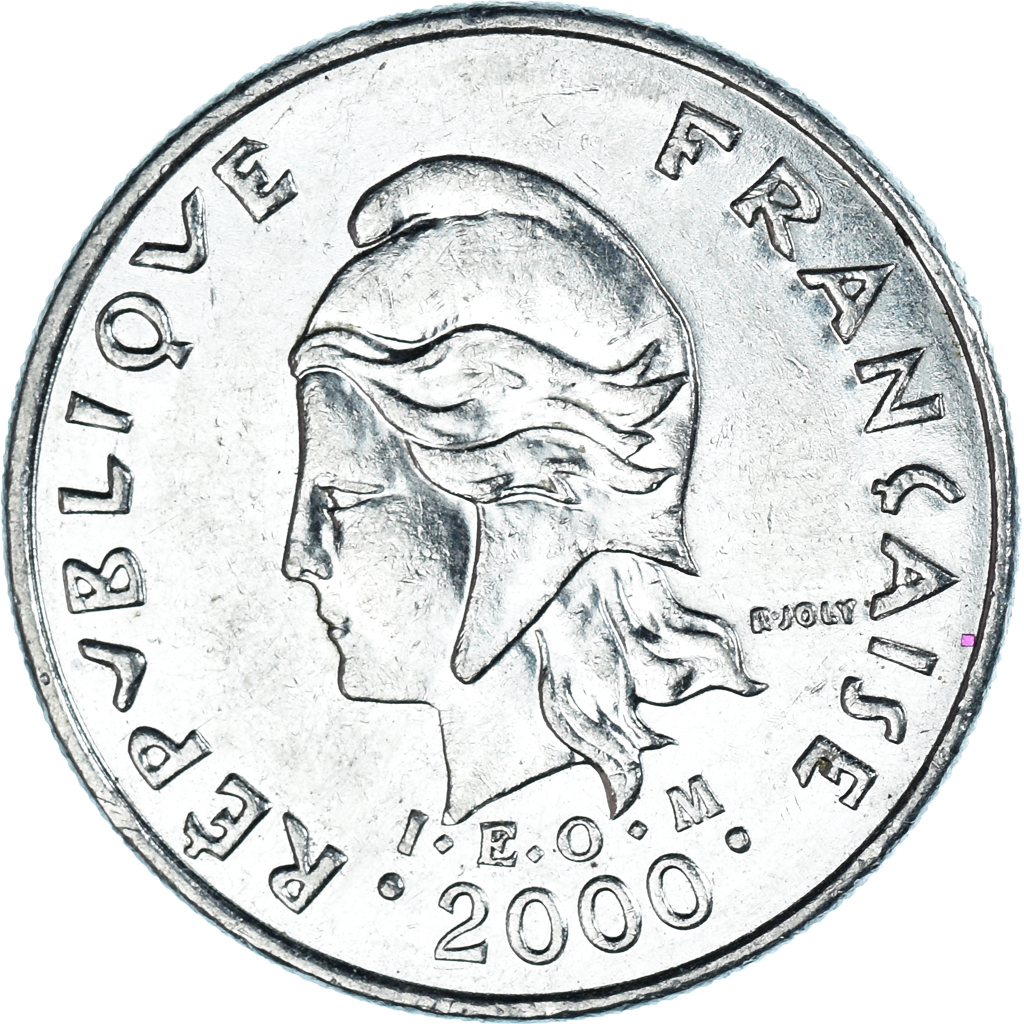 Moneda, Polinesia francesa, 10 Francs, 2000