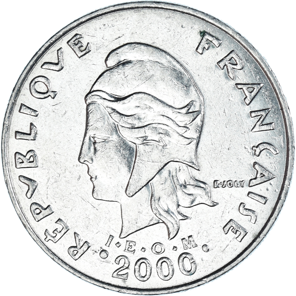 Moneda, Polinesia francesa, 20 Francs, 2000