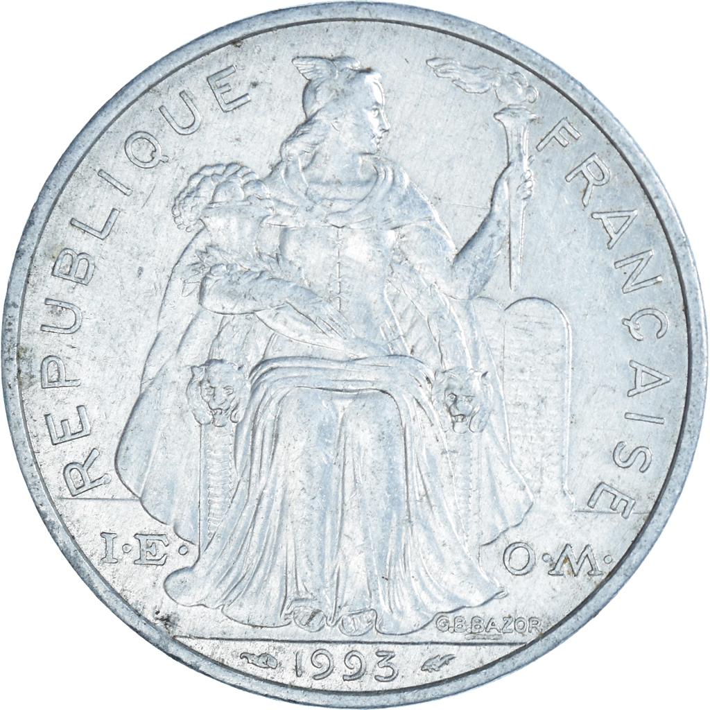 Moneda, Polinesia francesa, 5 Francs, 1993