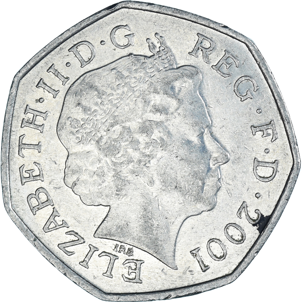 Moneda, Gran Bretaña, 50 Pence, 2001