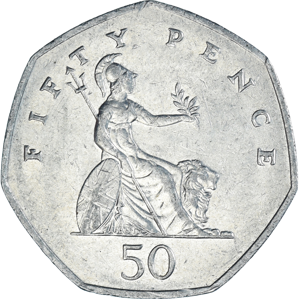 Moneda, Gran Bretaña, 50 Pence, 2001