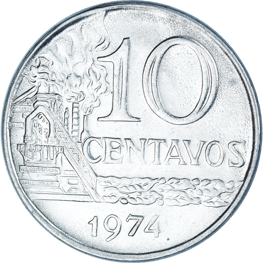 Moneda, Brasil, 10 Centavos, 1974