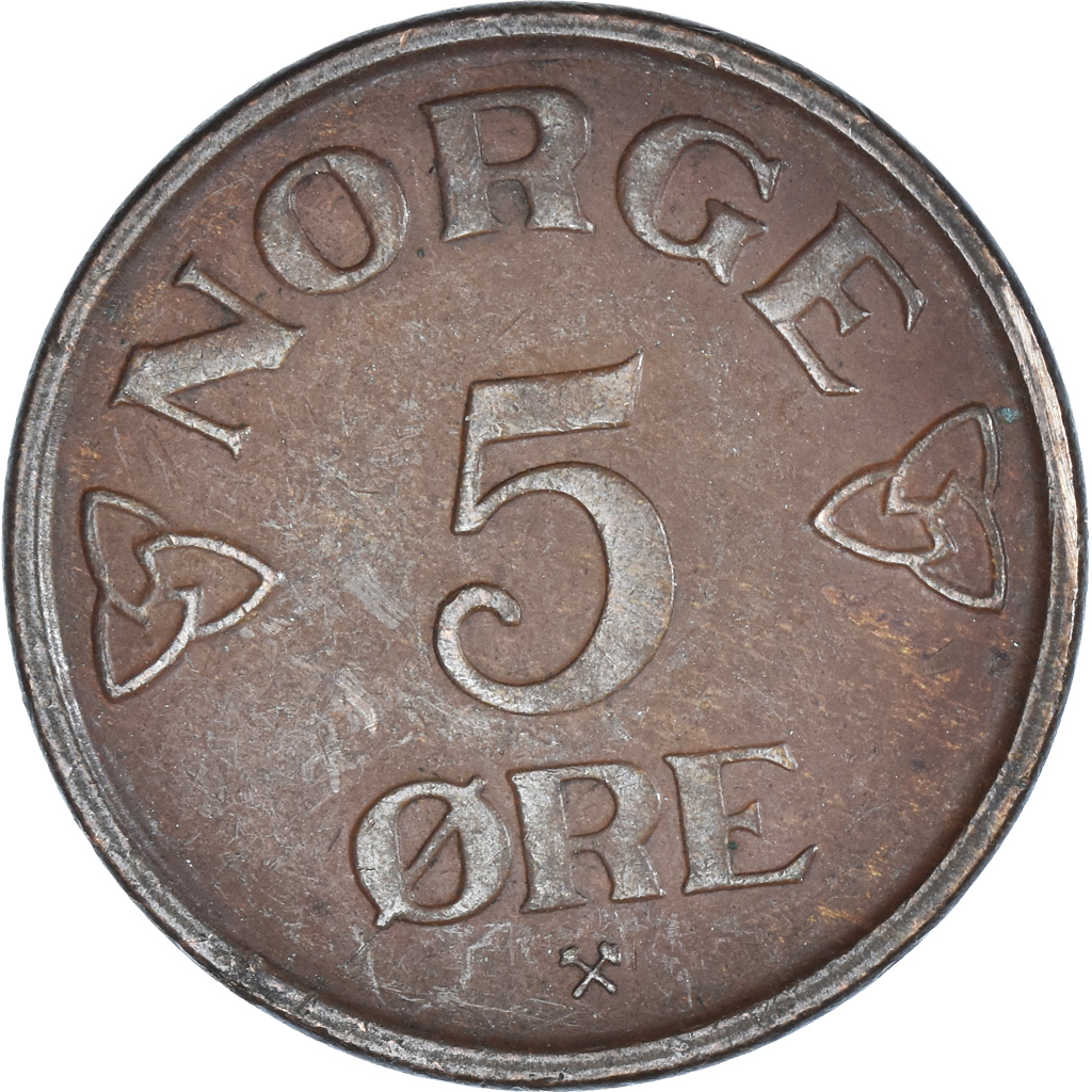 Moneda, Noruega, 5 Öre, 1955