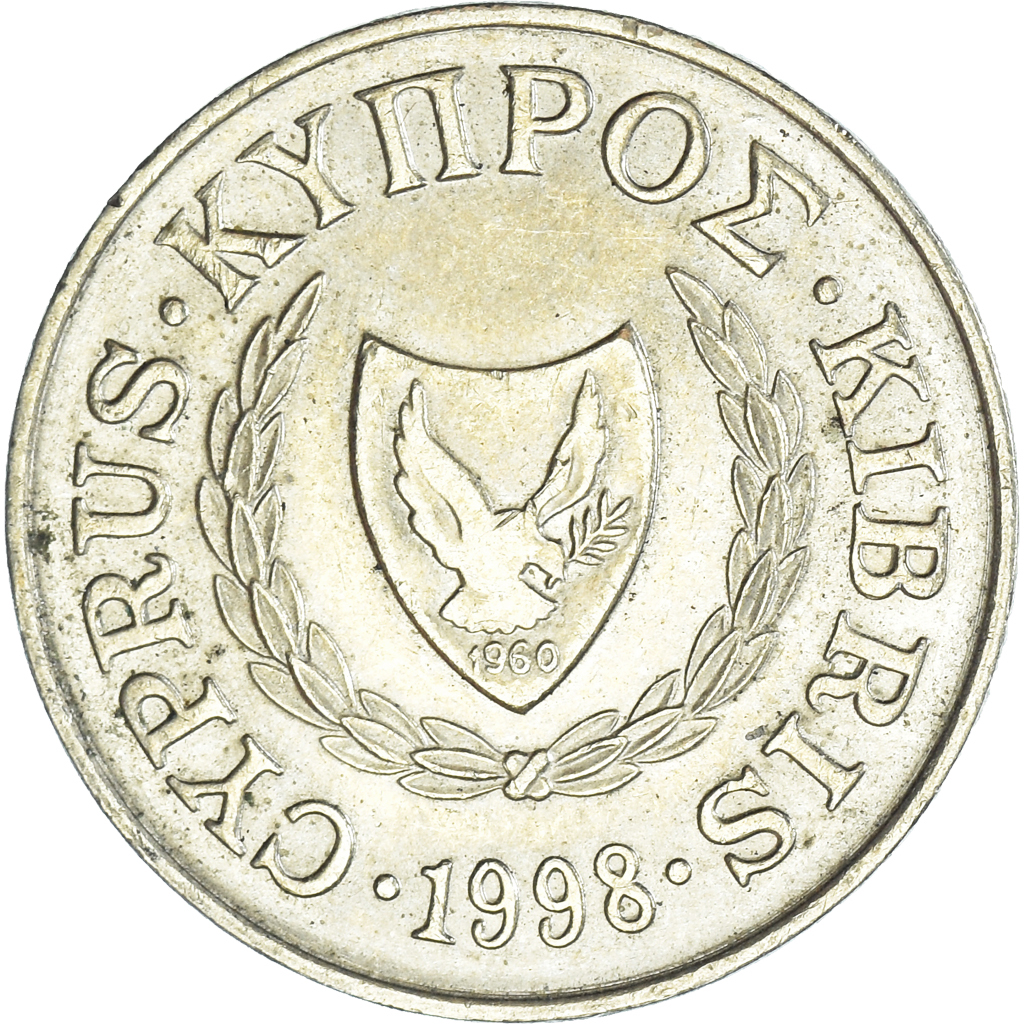 Moneda, Chipre, 5 Cents, 1998