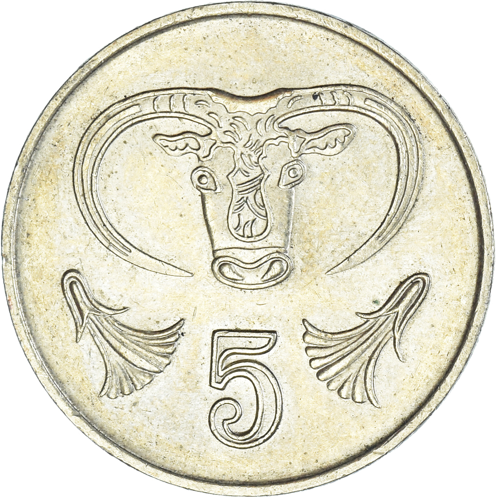 Moneda, Chipre, 5 Cents, 1998