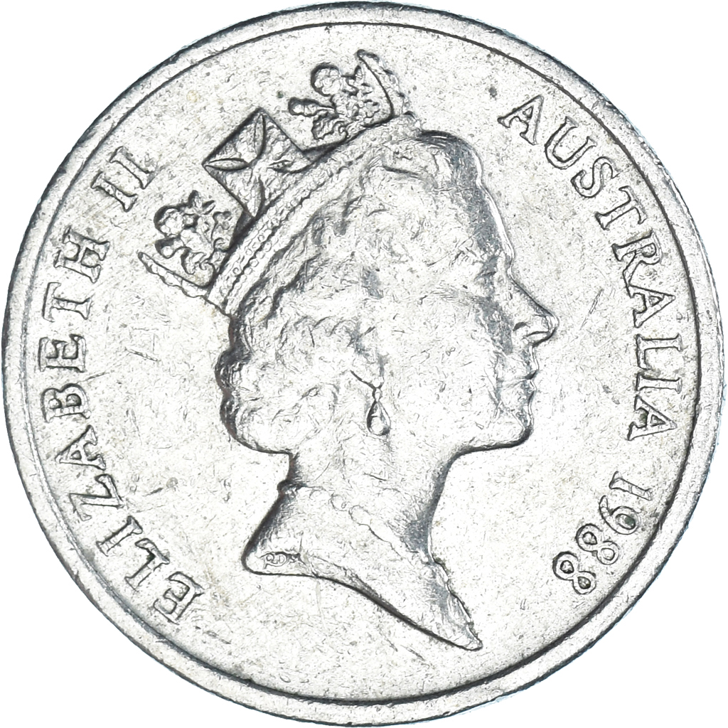 Moneda, Australia, 5 Cents, 1988