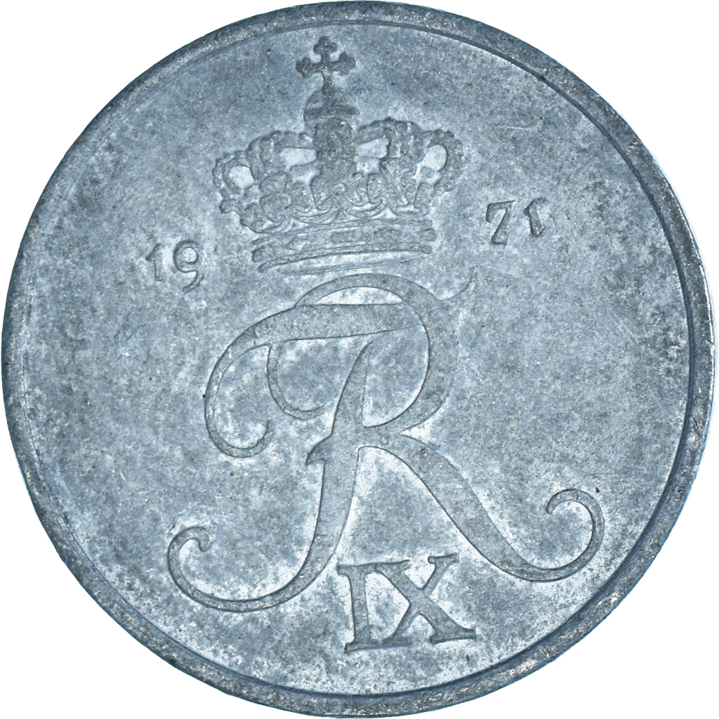Moneda, Dinamarca, 2 Öre, 1971