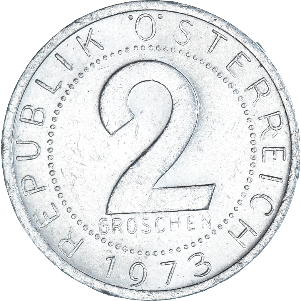Moneda, Austria, 2 Groschen, 1973