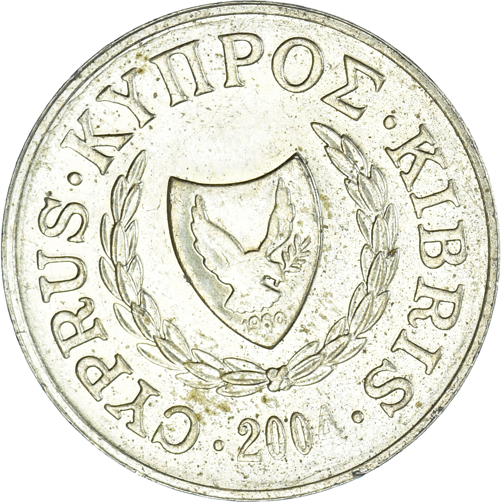 Moneda, Chipre, 2 Cents, 2004