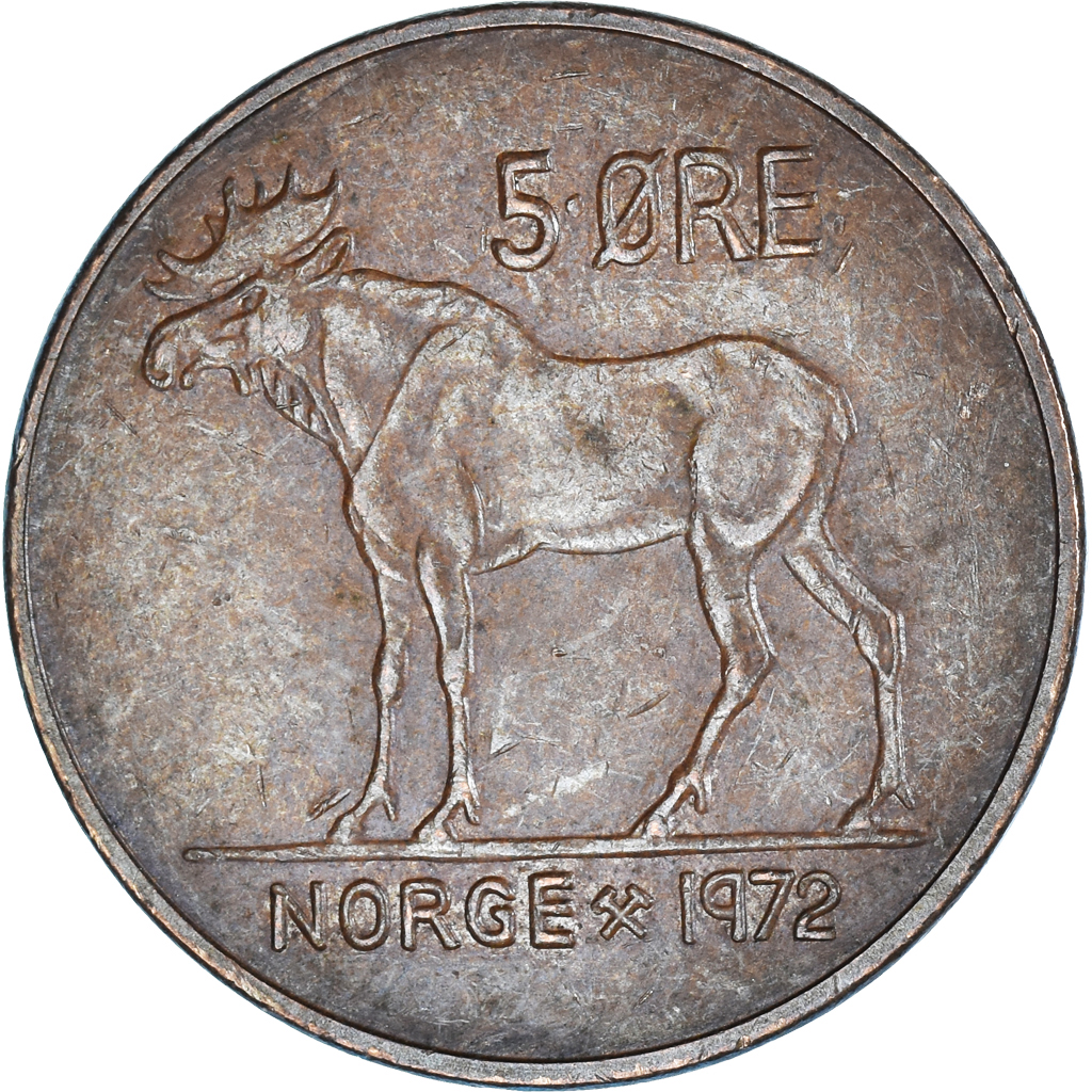 Moneda, Noruega, 5 Öre, 1972