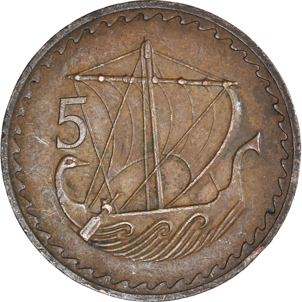 Moneda, Chipre, 5 Mils, 1960