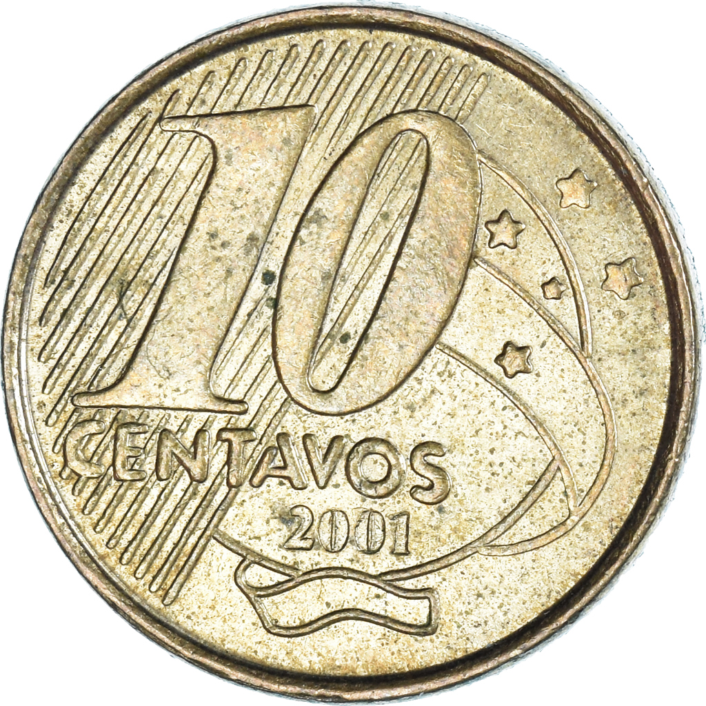 Moneda, Brasil, 10 Centavos, 2001