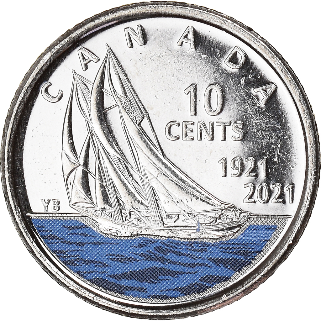 Coin, Canada, 10 Cents, 2021, Royal Canadian Mint, 100e anniversaire du