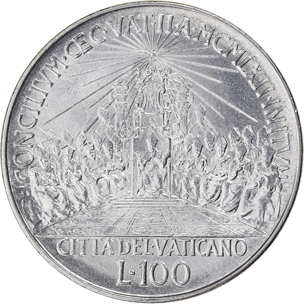 Coin, VATICAN CITY, John XXIII, 100 Lire, 1962, , Stainless Steel, KM:73