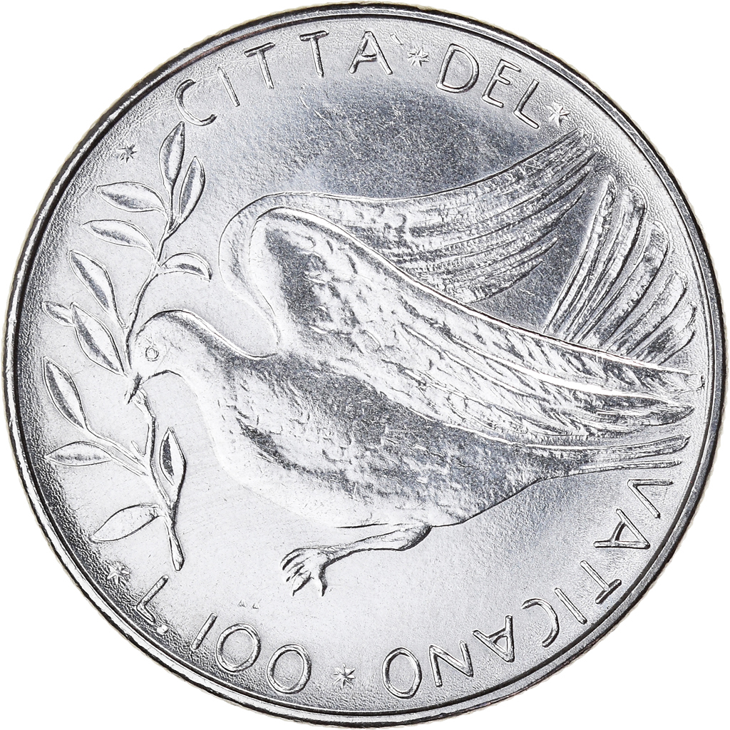 Coin, VATICAN CITY, Paul VI, 100 Lire, 1977, Roma, , Stainless Steel