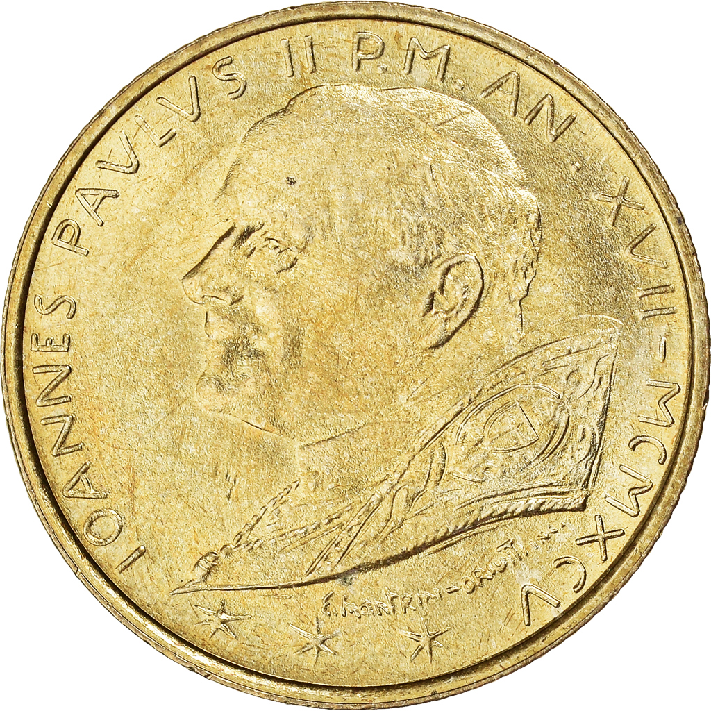 Coin, VATICAN CITY, John Paul II, 200 Lire, 1995, Roma, 