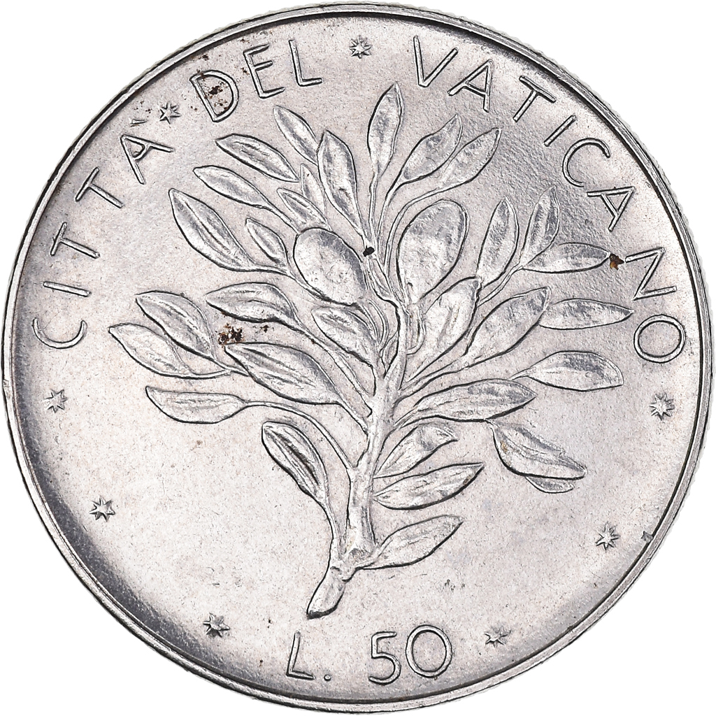 Coin, VATICAN CITY, Paul VI, 50 Lire, 1974, Roma, , Stainless Steel