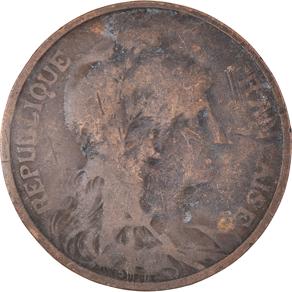 Moneda, Francia, Dupuis, 5 Centimes, 1902, Paris, BC, Bronce, KM:842