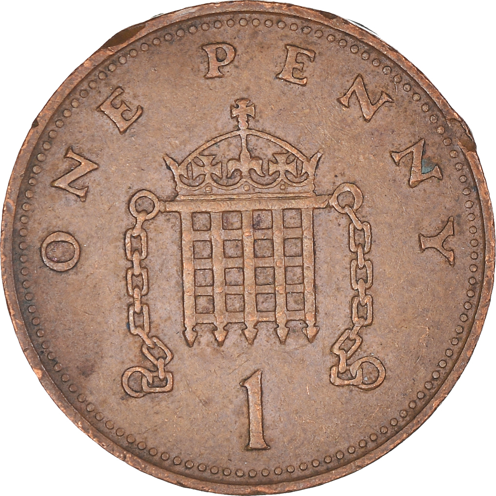 Moneda, Gran Bretaña, Elizabeth II, Penny, 1986, BC+, Bronce, KM:935