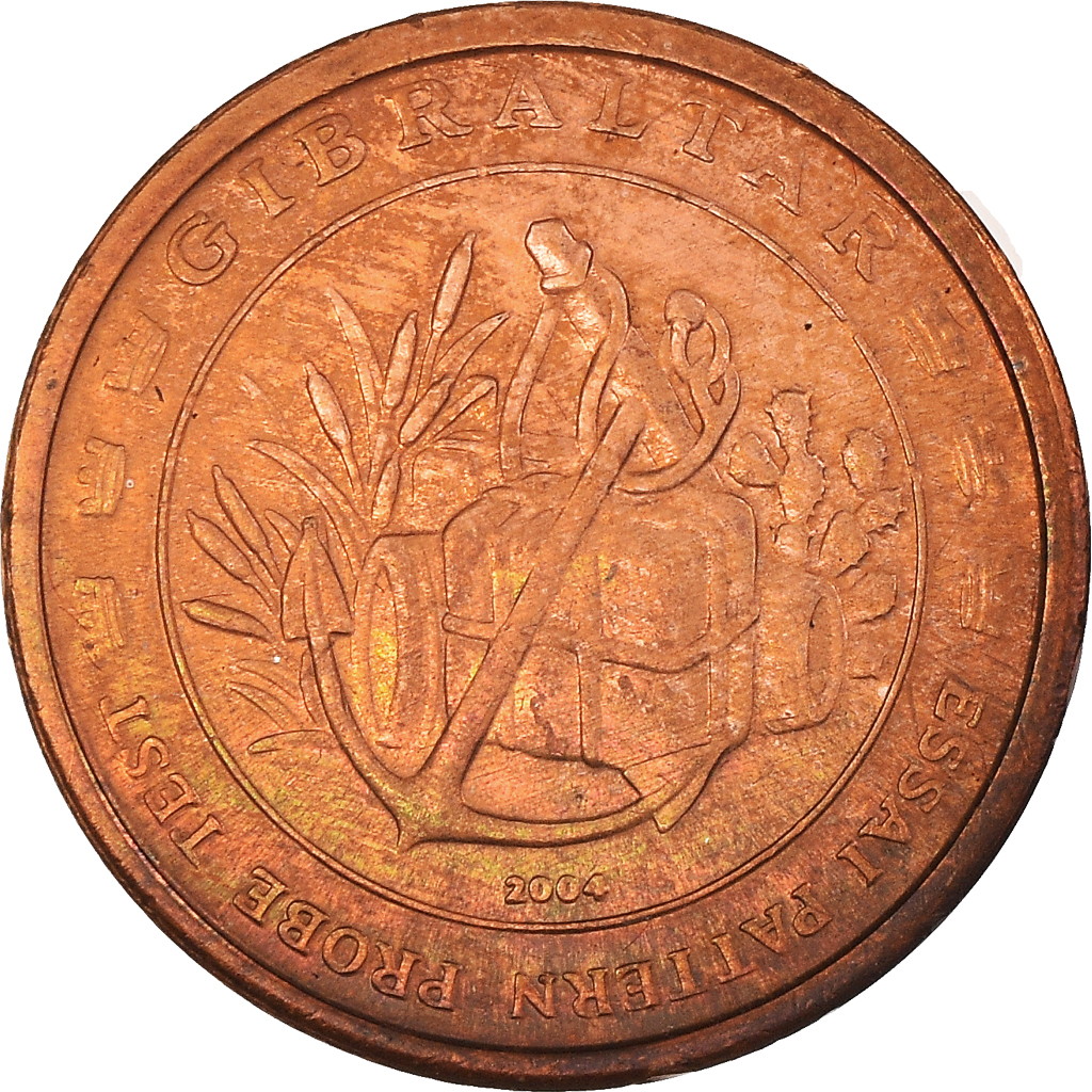 Gibraltar, Fantasy euro patterns, 2 Euro Cent, 2004, SC, Cobre chapado en acero