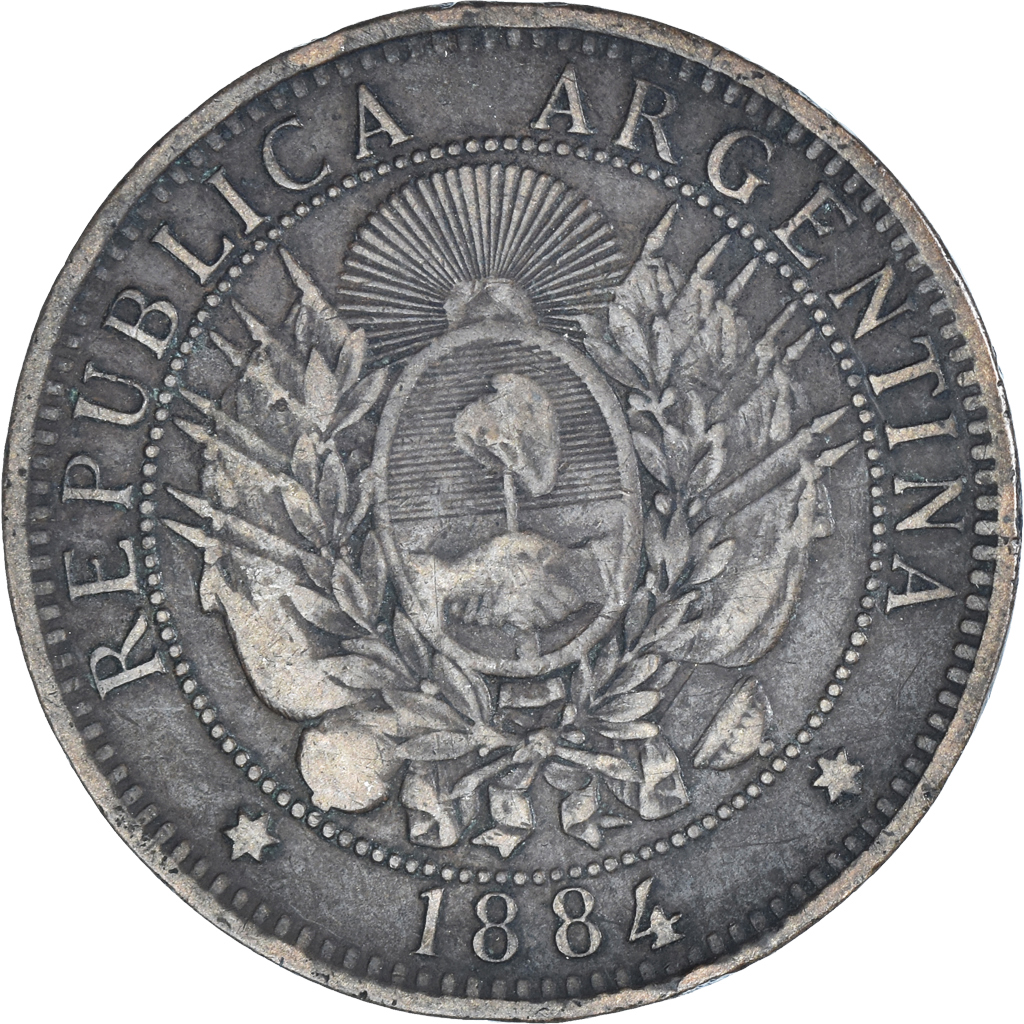 Coin, Argentina, 2 Centavos, 1884, , Bronze, KM:33