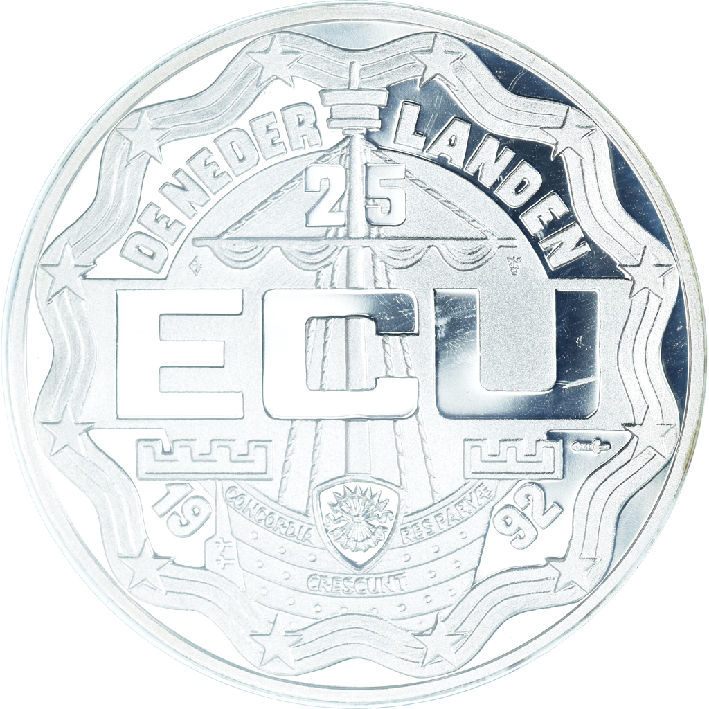Coin, Netherlands, Beatrix, 25 Ecu, 1992, Utrecht, Willem Ier.BE, 