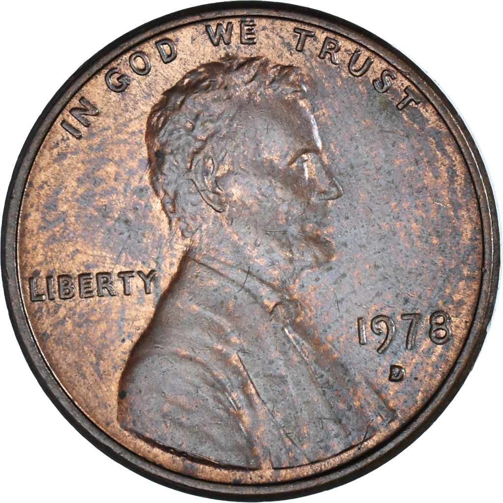 Moneda, Estados Unidos, Lincoln Cent, Cent, 1978, U.S. Mint, Denver, BC+