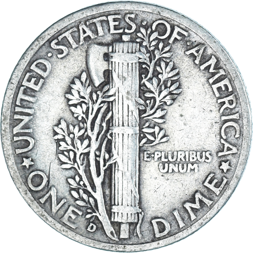 Coin, United States, Mercury Dime, Dime, 1941, U.S. Mint, Denver,