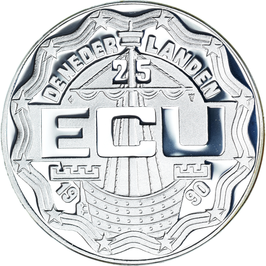 Coin, Netherlands, 25 Ecu, 1990, Beatrix Geert Groote,BE, , Silver