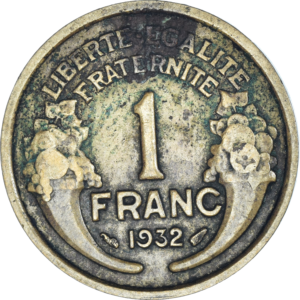 Moneda, Francia, Morlon, Franc, 1932, BC+, Aluminio - bronce, KM:885