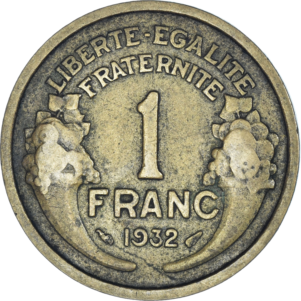 Moneda, Francia, Morlon, Franc, 1932, BC+, Aluminio - bronce, KM:885