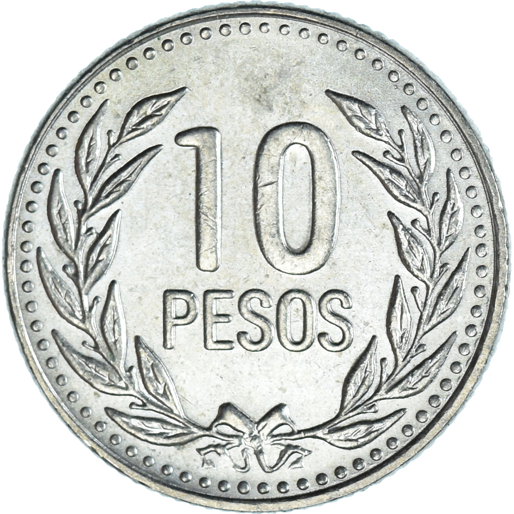 Coin, Colombia, 10 Pesos, 1991, , Copper-Nickel-Zinc, KM:281.1