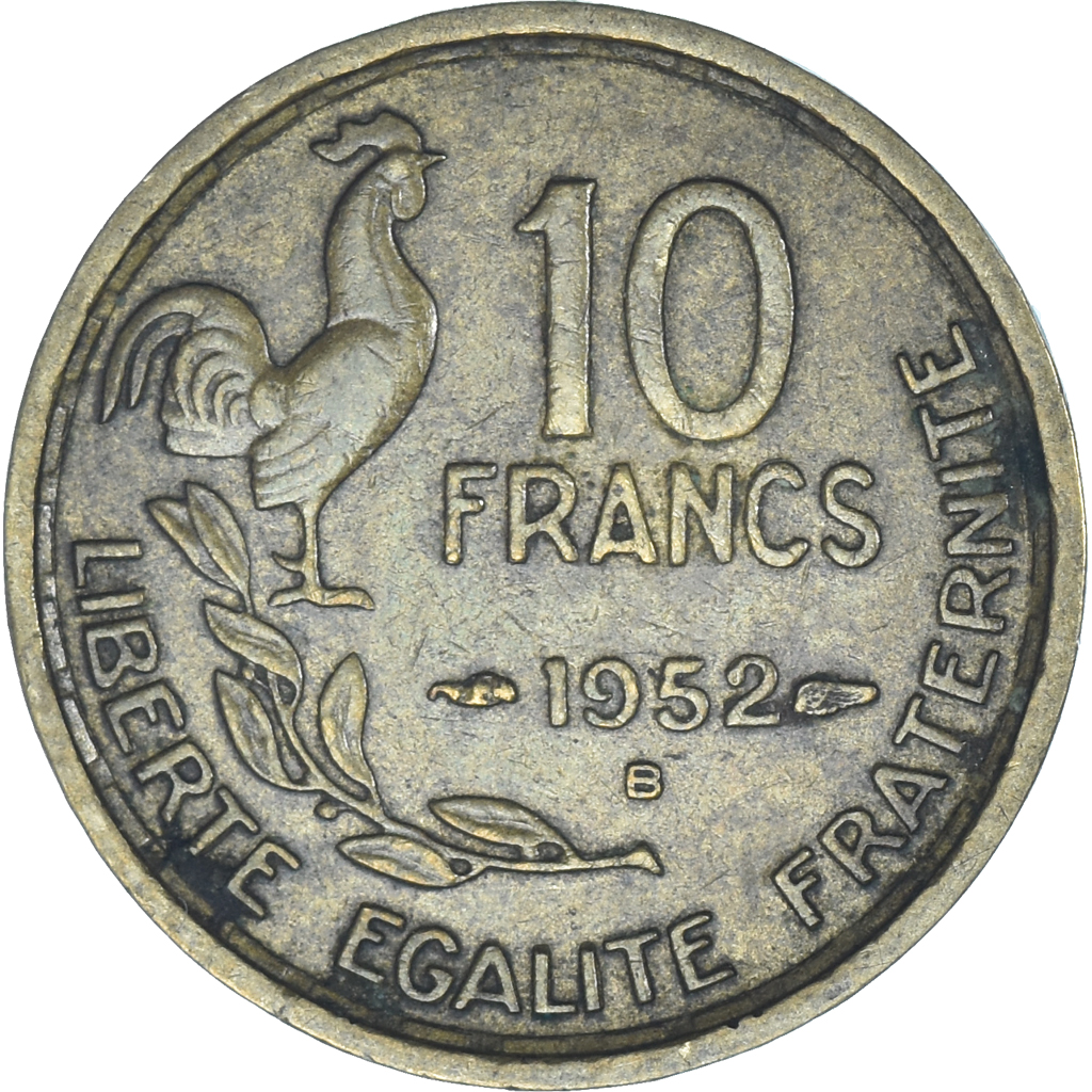 coin-france-guiraud-10-francs-1952-beaumont-le-roger-european