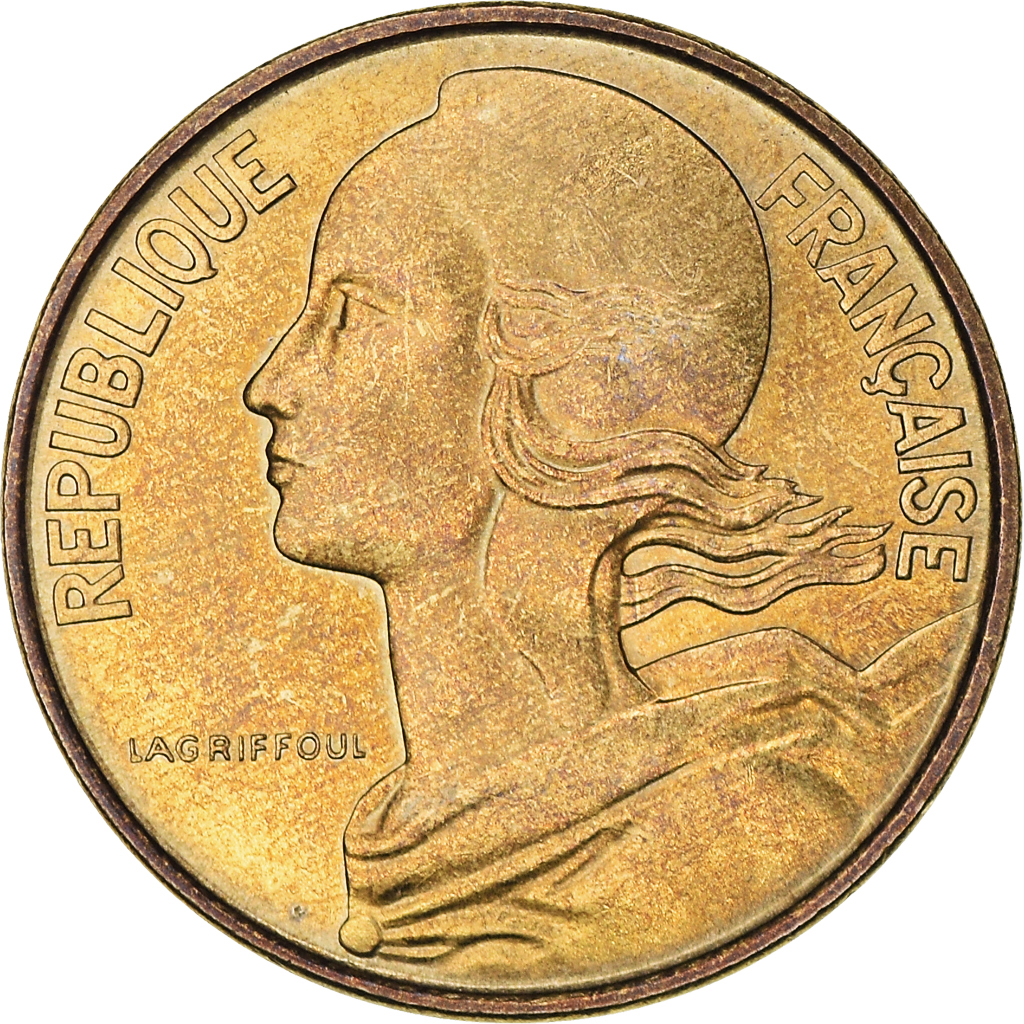 Moneda, Francia, Marianne, 10 Centimes, 1972, Paris, MBC+, Aluminio - bronce