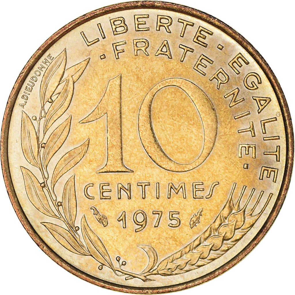 Coin, France, Marianne, 10 Centimes, 1975, Paris, , Aluminum-Bronze