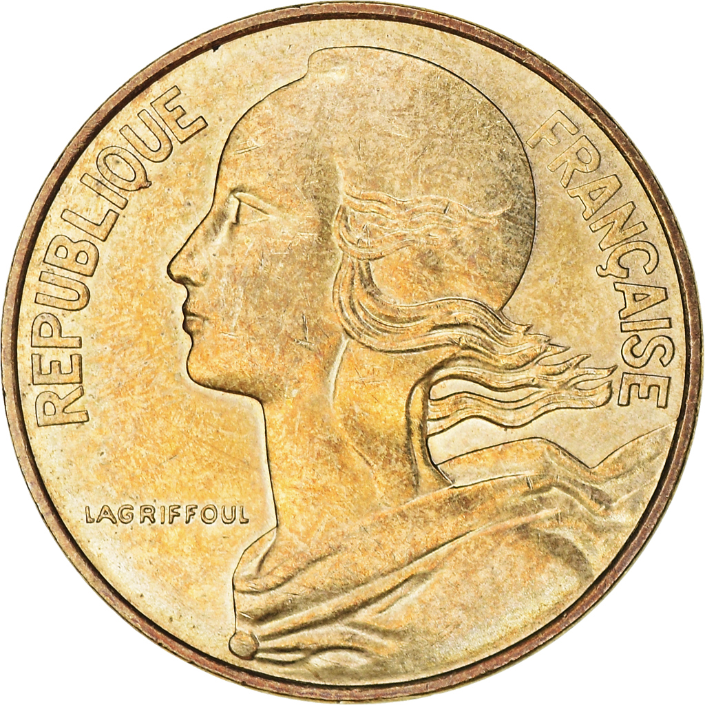 Moneda, Francia, Marianne, 10 Centimes, 1984, Paris, MBC+, Aluminio - bronce