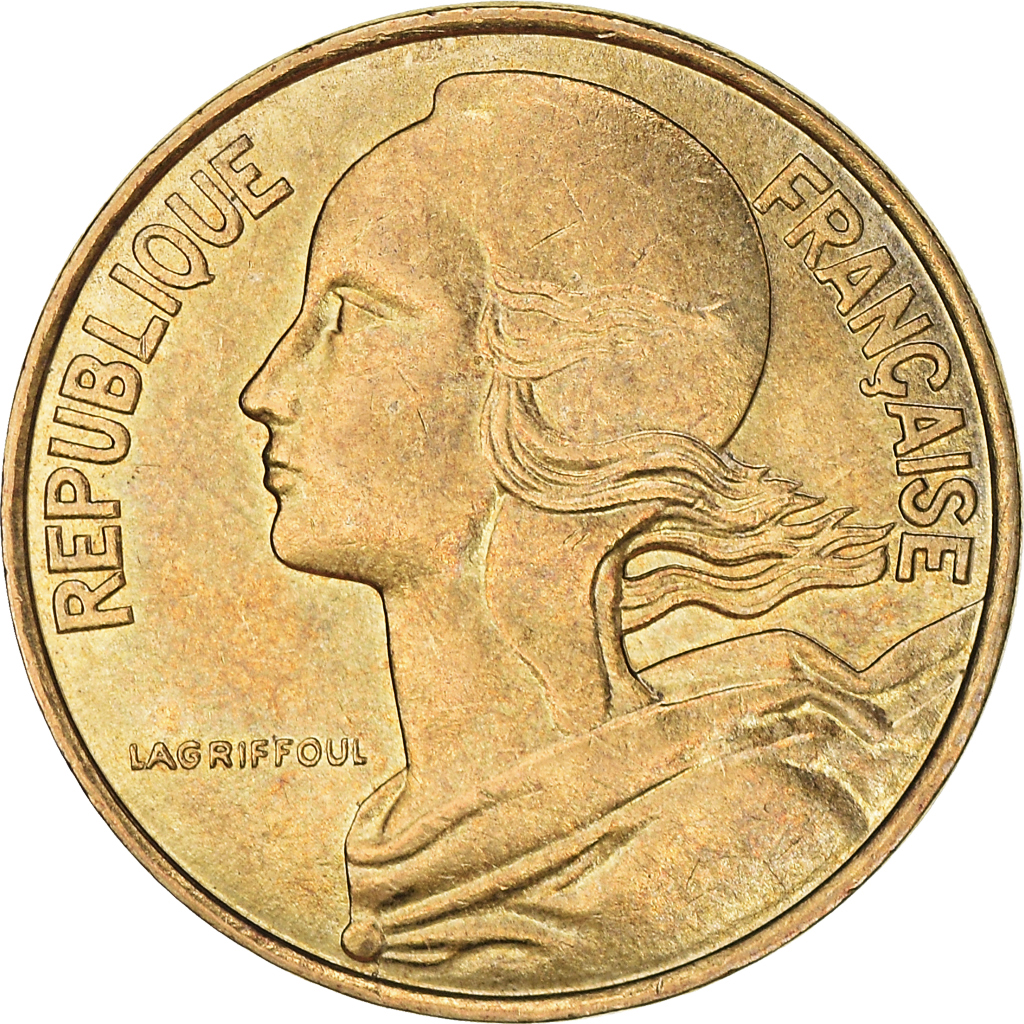 Moneda, Francia, Marianne, 10 Centimes, 1990, Paris, MBC+, Aluminio - bronce