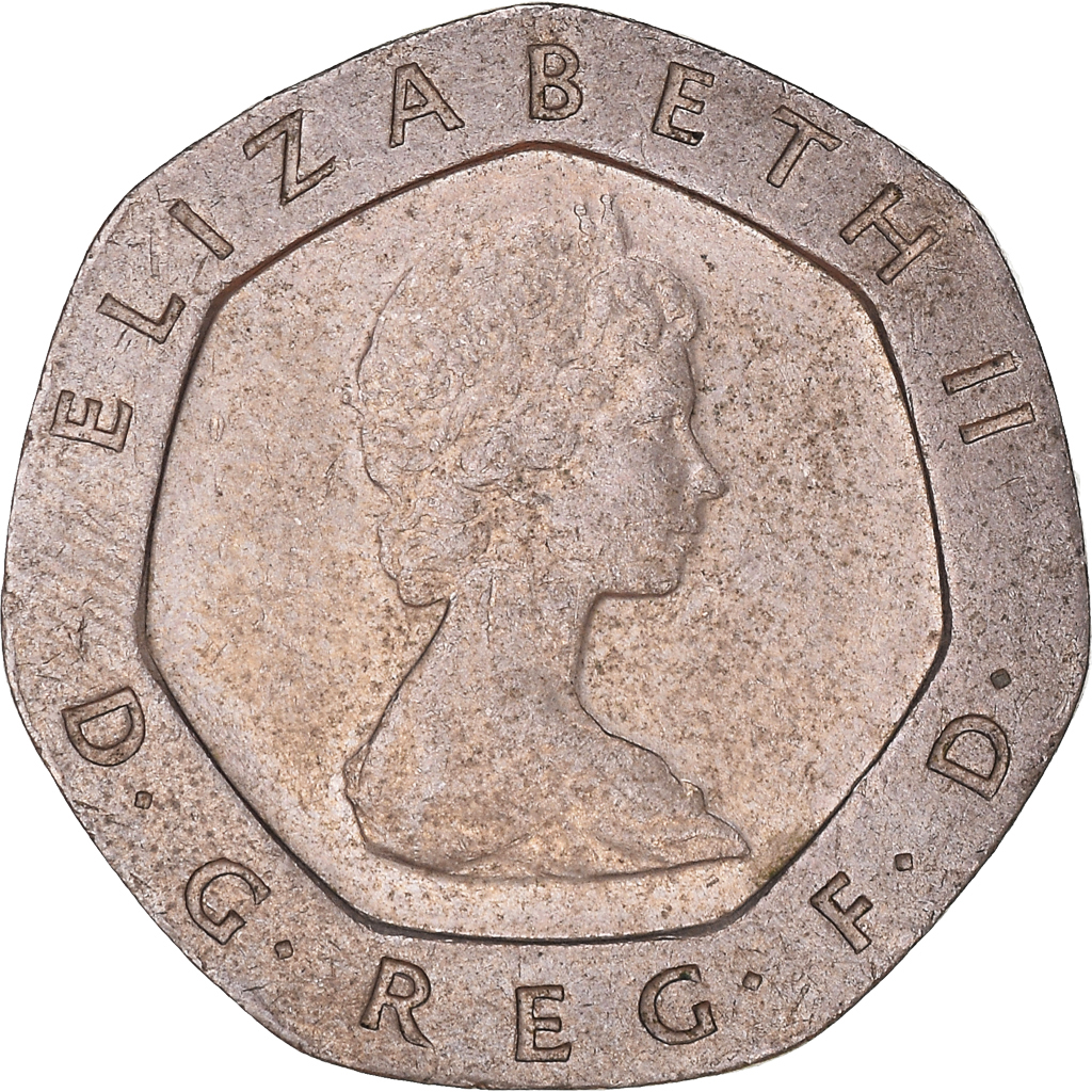 Moneda, Gran Bretaña, Elizabeth II, 20 Pence, 1982, MBC, Cobre - níquel