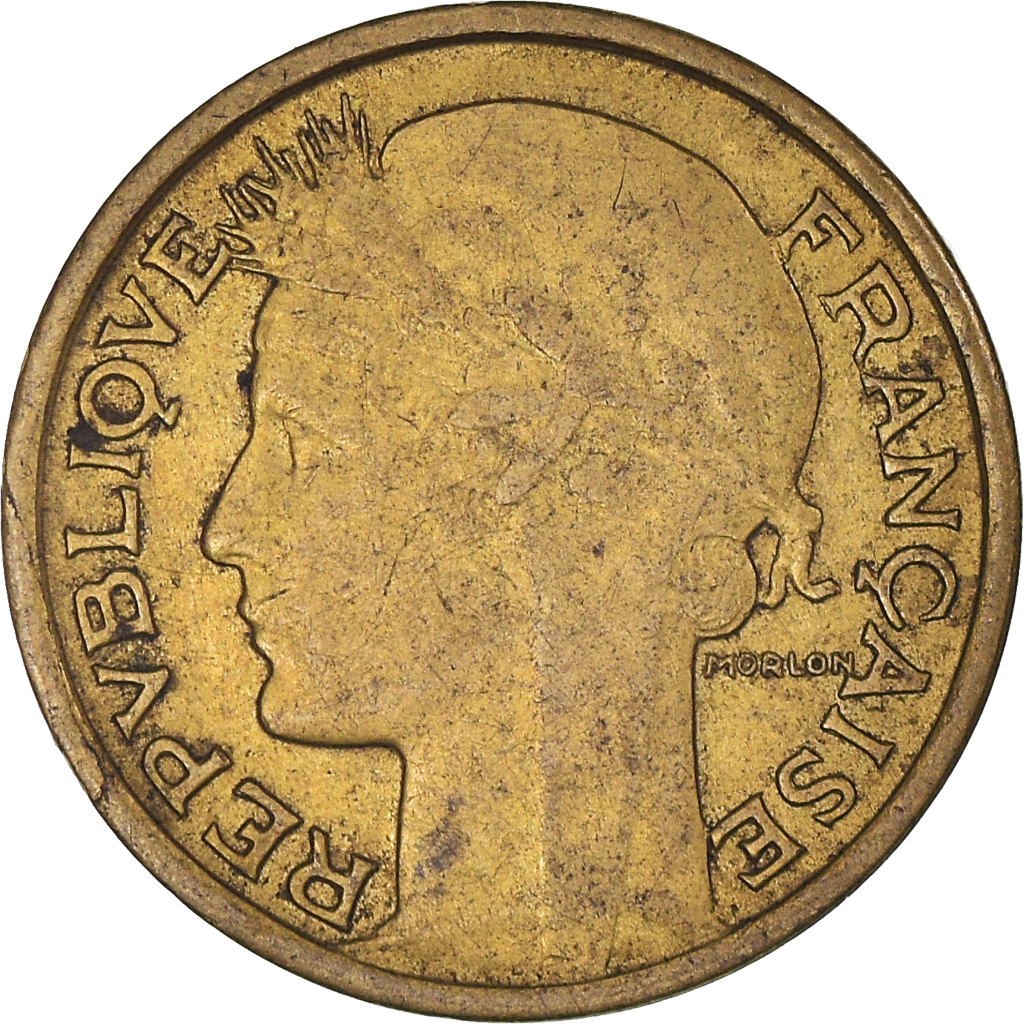 Moneda, Francia, Morlon, 50 Centimes, 1939, Brussels, MBC, Aluminio - bronce