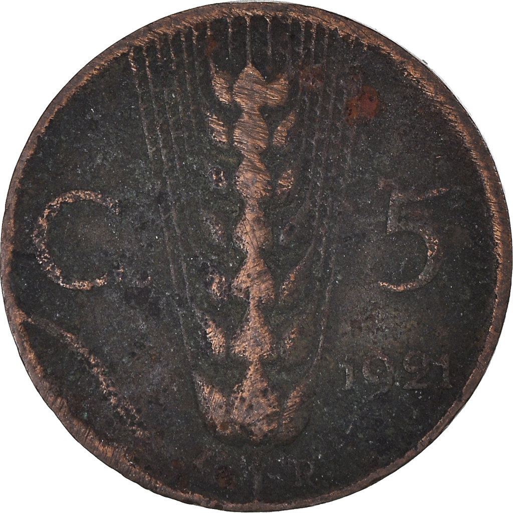 Moneda, Italia, Vittorio Emanuele III, 5 Centesimi, 1921, Rome, BC, Bronce