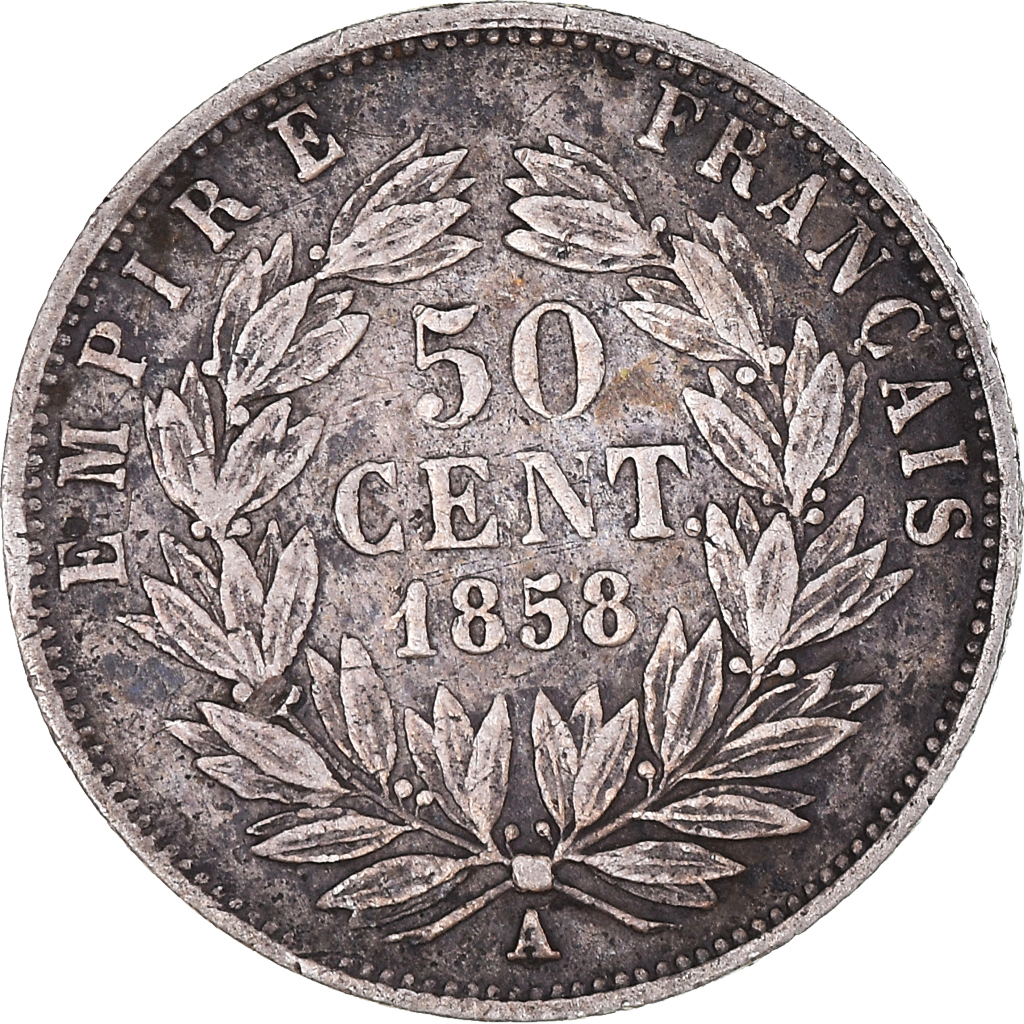 Coin, France, Napoleon III, Napoléon III, 50 Centimes, 1858, Paris, 