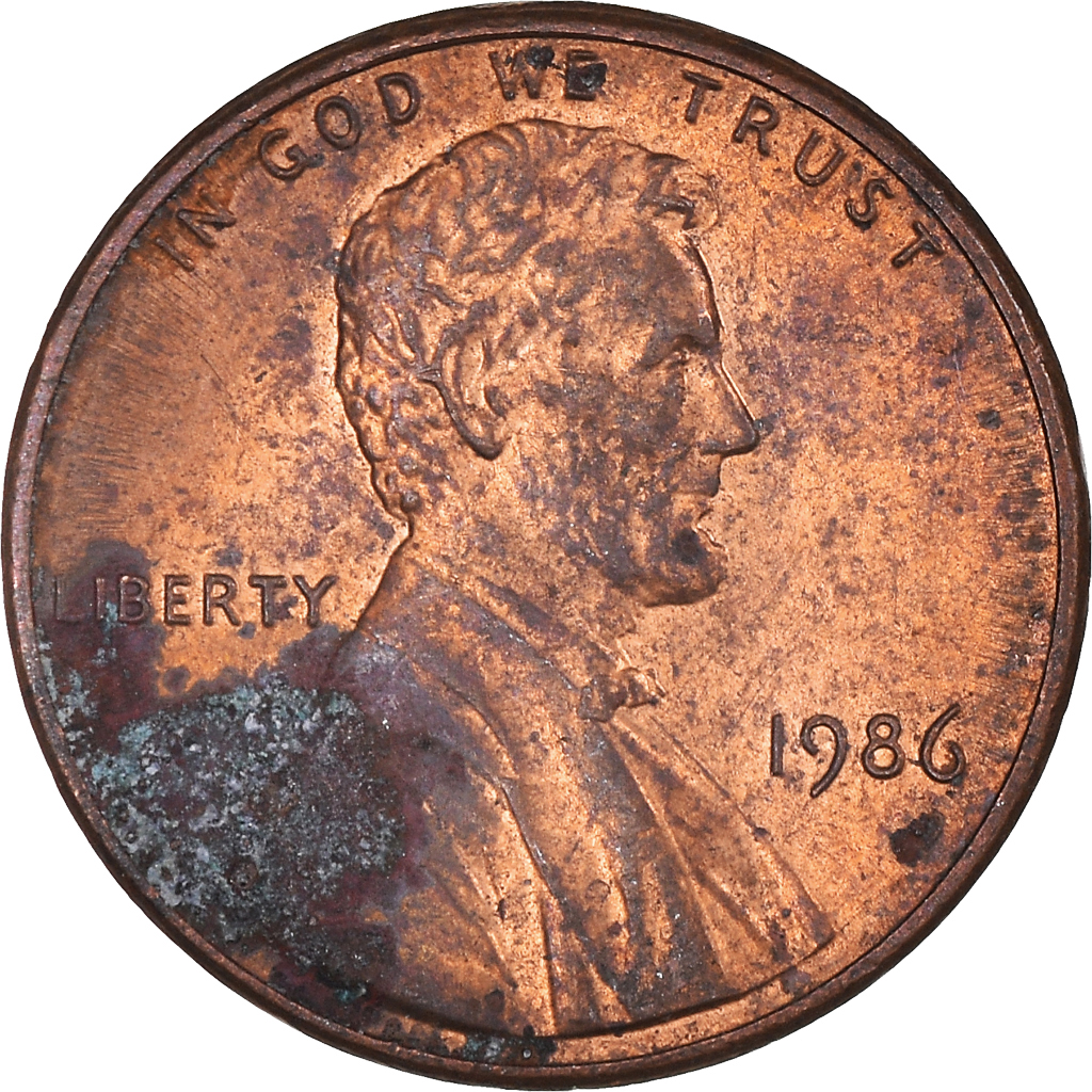 Moneda, Estados Unidos, Lincoln Cent, Cent, 1986, U.S. Mint, Philadelphia, BC+