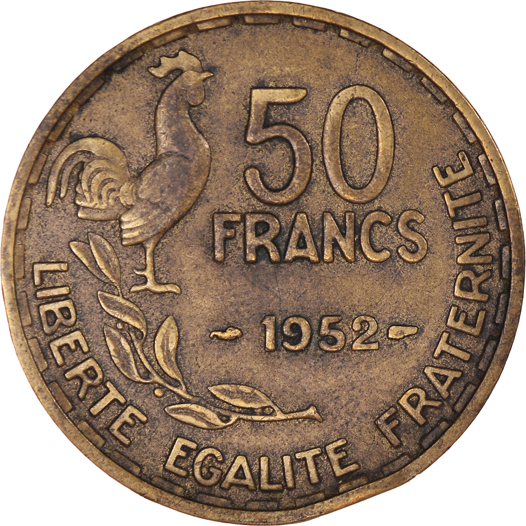 Coin, France, Guiraud, 50 Francs, 1952, Paris, , Aluminum-Bronze