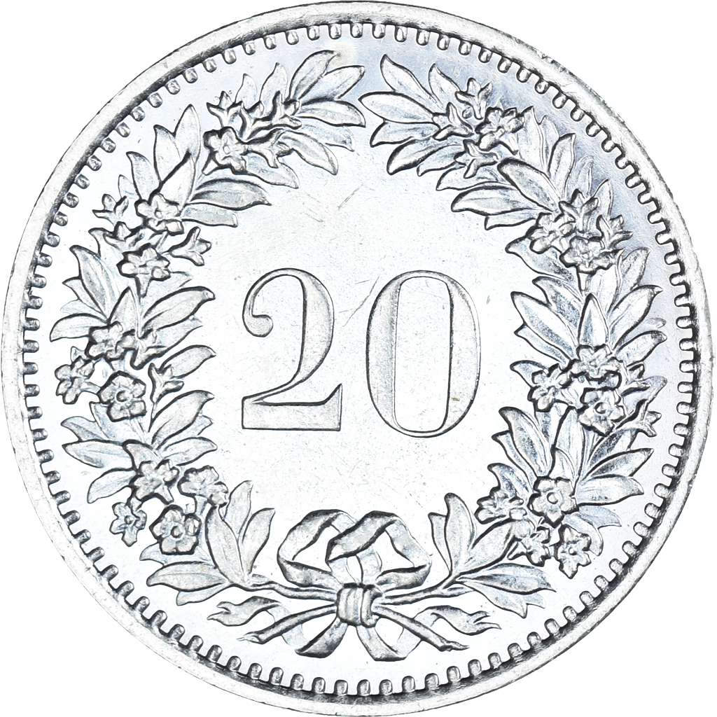Coin, Switzerland, 20 Rappen, 1976, Bern, , Copper-nickel, KM:29a