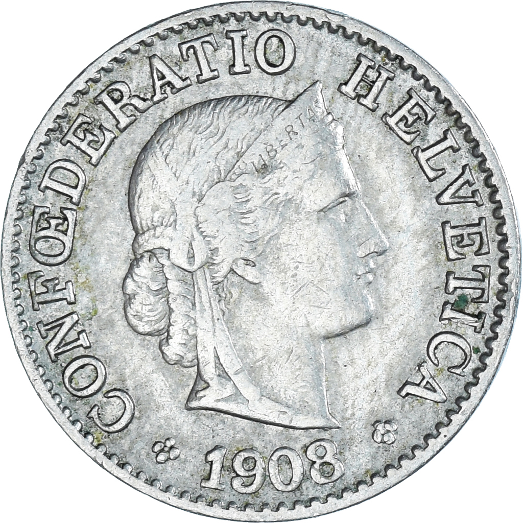 Coin, Switzerland, 5 Rappen, 1908, Bern, , Copper-nickel, KM:26